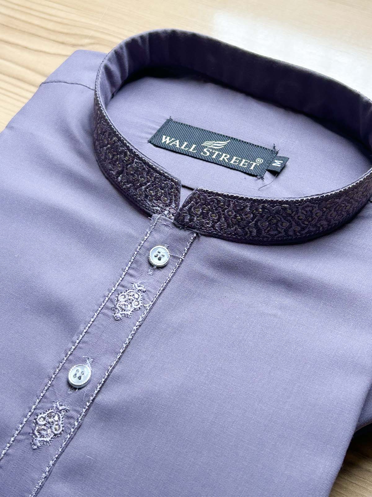 925-1 Violet Stitched Suit Sherwani Collar Kameez Shalwar For Men MSK455