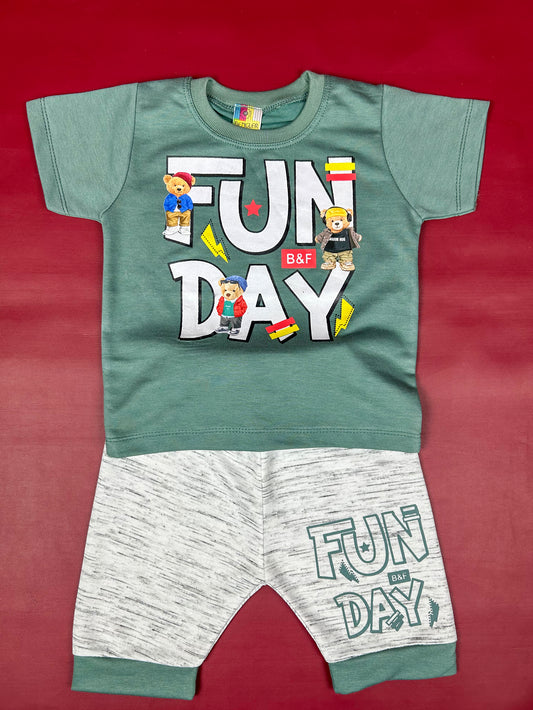 1Yr - 4Yrs Fun Day Dark Green Suit For Kids BS253