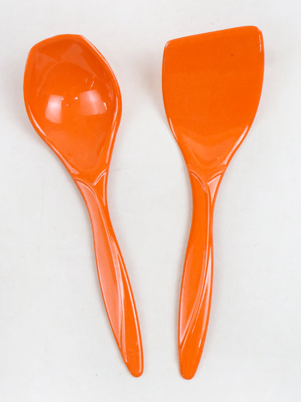 Pack Of 2 Melamine Spoon & Spatula Set Orange