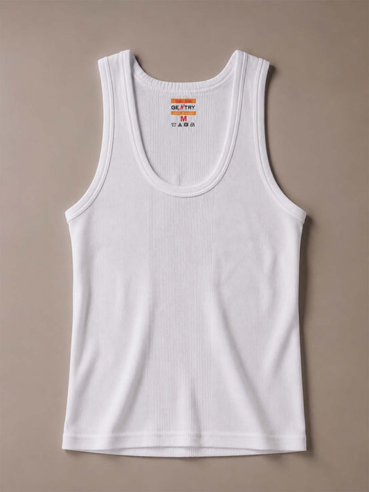 White Cotton Vest for Men MU15