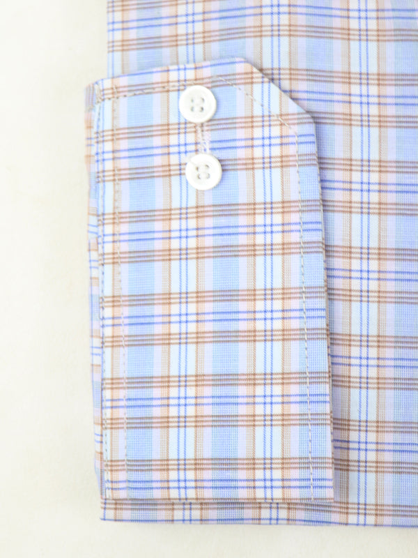 MFS24 Men's Formal Dress Shirt Checkered Lines
