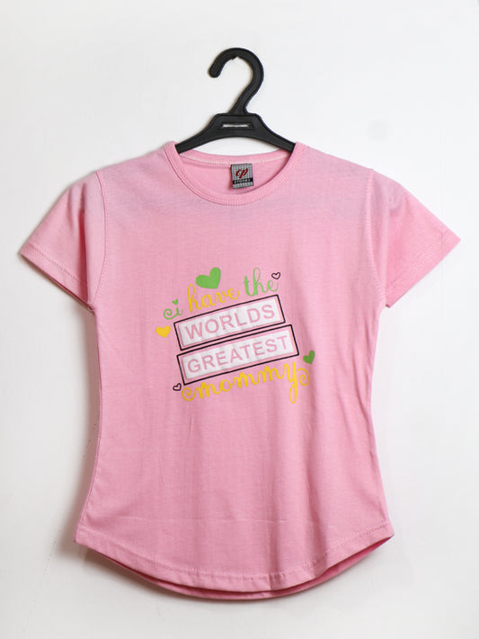 GTS10 M Girls T-Shirt 4Yrs - 7Yrs World's Greatest Pink