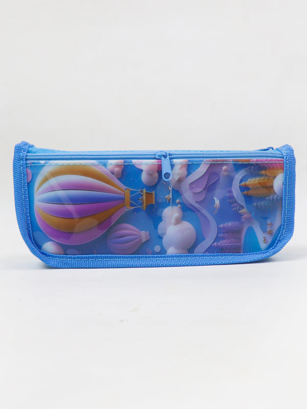 PB06 Zipper Pencil School Pouch For Kids Balloon Sky Blue