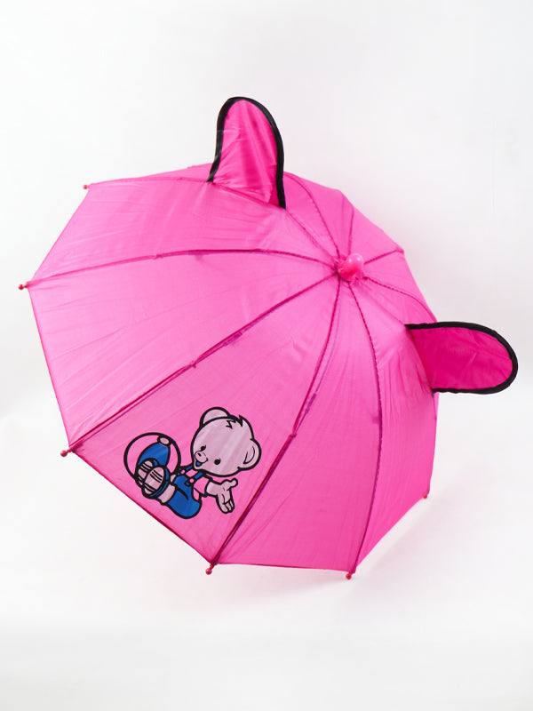 Small Kids Cartoon Umbrella - Dark Pink