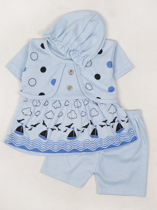 NBS04 HG Newborn Baby Suit 0Mth - 3Mth Boat Blue