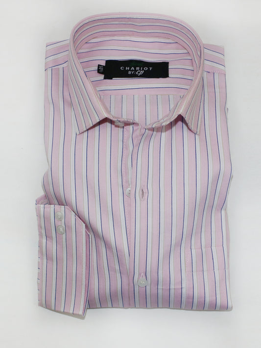 Pink Lines Formal Dress Shirt For Men ZH MFS224