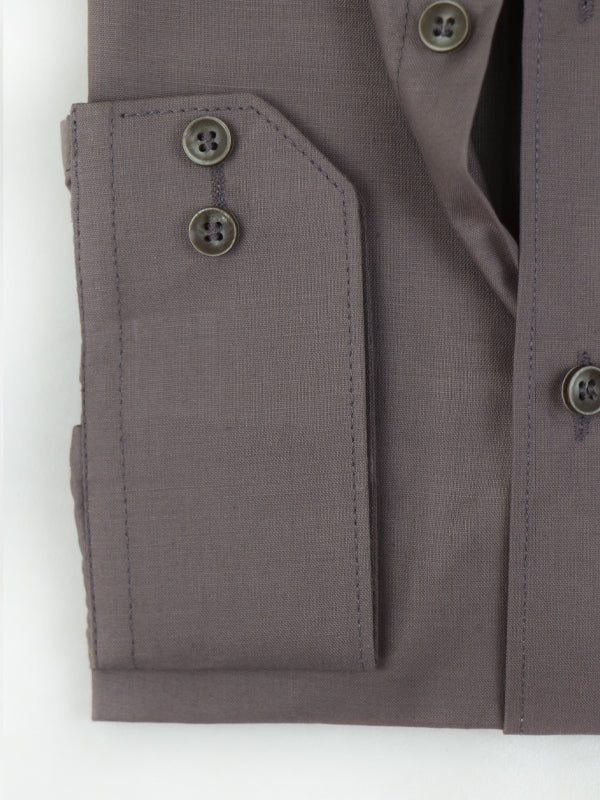 MFS06 Men's Formal Dress Shirt Plain Brown
