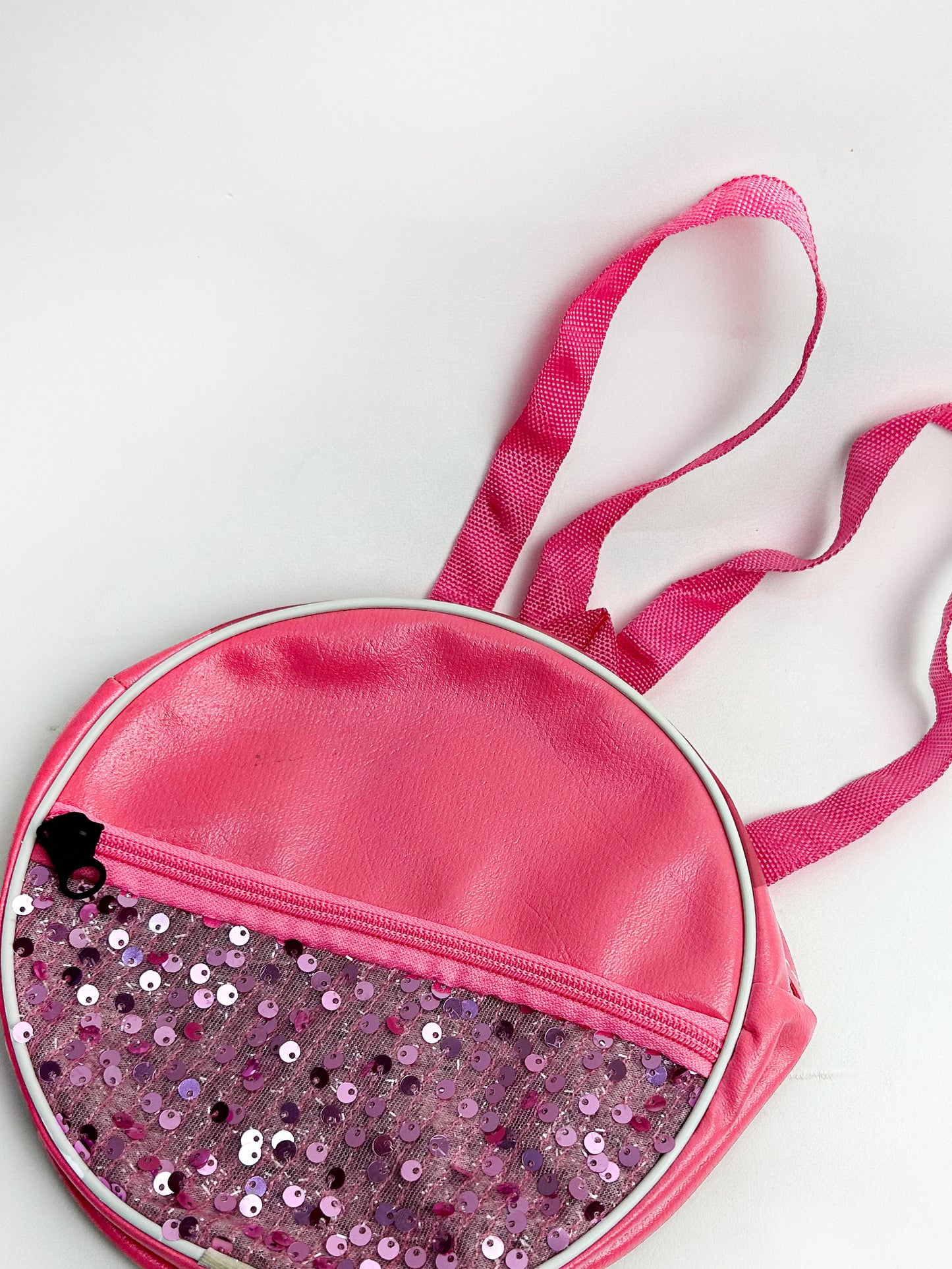 Fancy Round Glitter Bag for Girls Pink