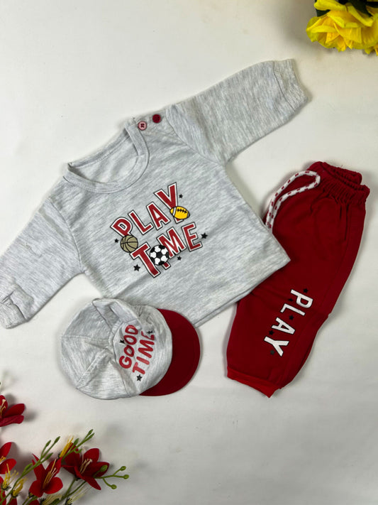 0Mth - 3Mth Red Play Time Suit For Newborn NBS816