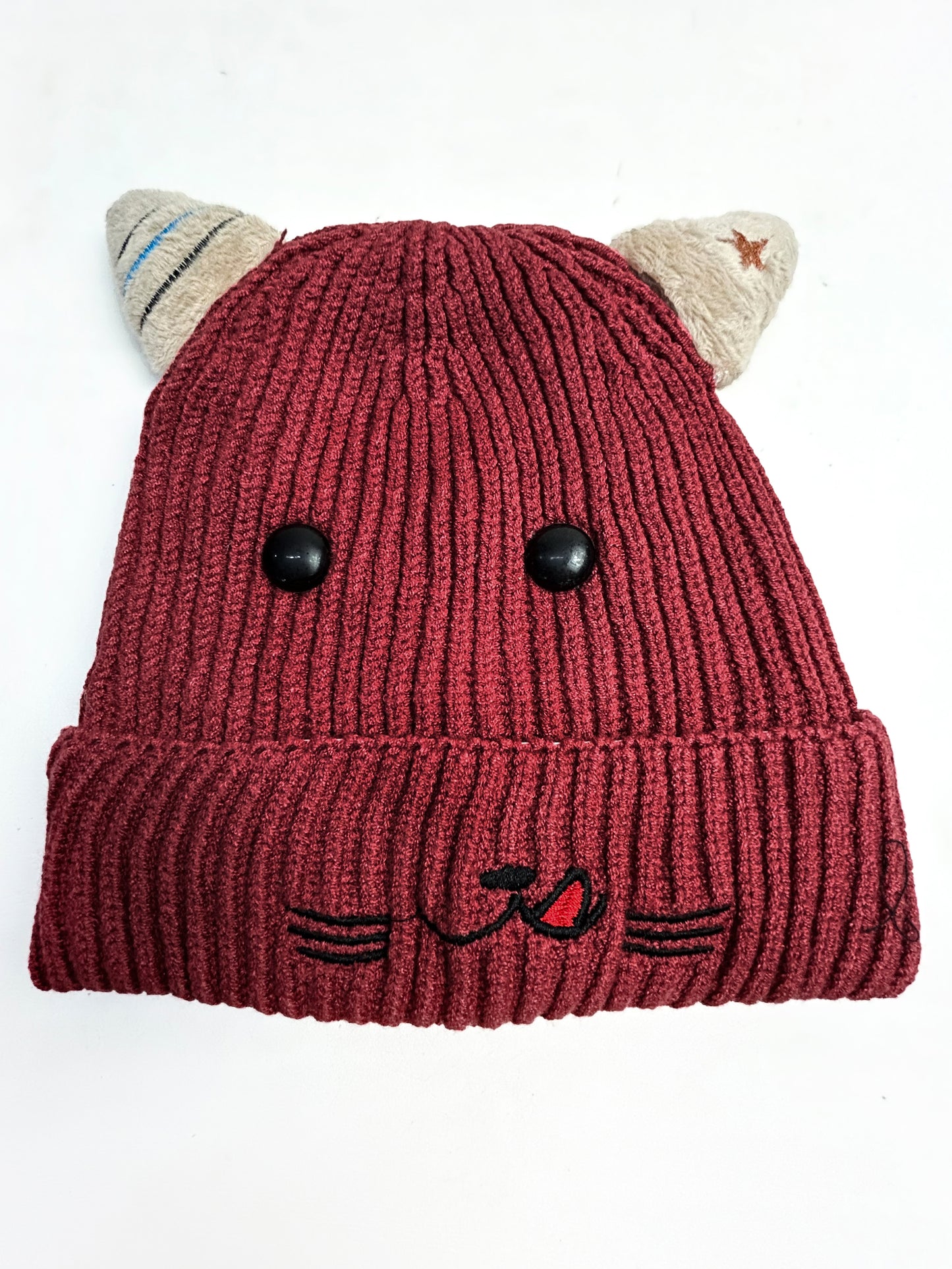 Maroon Beanie Winter Caps For Kids/Unisex Winter Hat/Warm Knitted Beanie for Kids KWC15