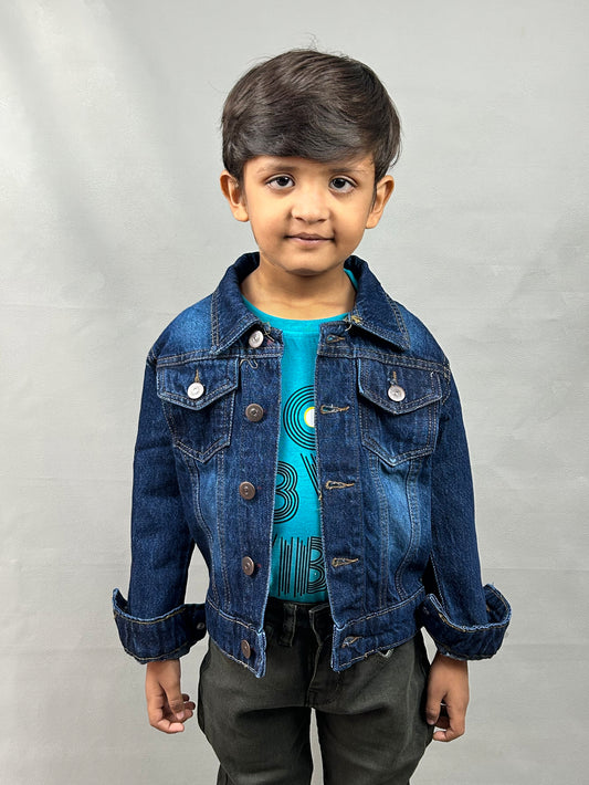 6Mth- 8Yrs RAF Faded Nile Blue Denim Jacket For Kids KJ12