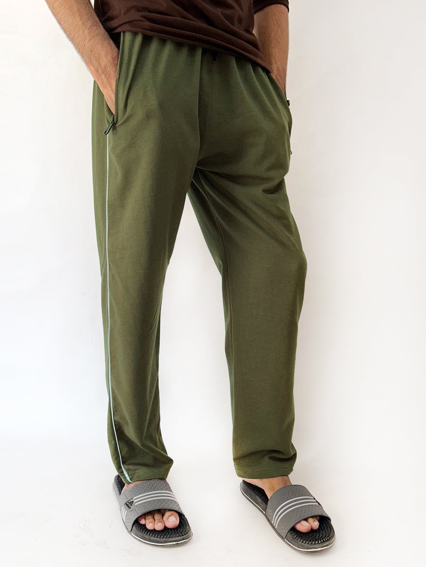 Dark Green Plain Trouser For Men's MT96