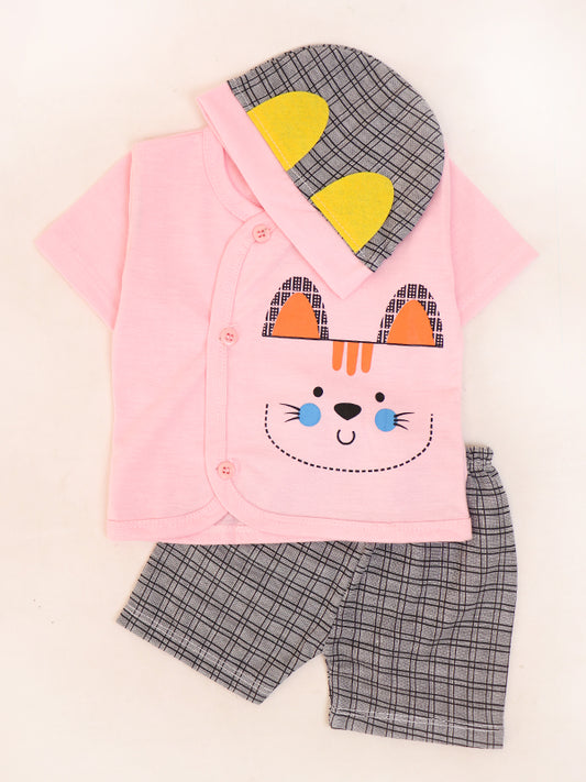 NBS06 HG Newborn Baba Suit 0Mth - 3Mth Cat Pink