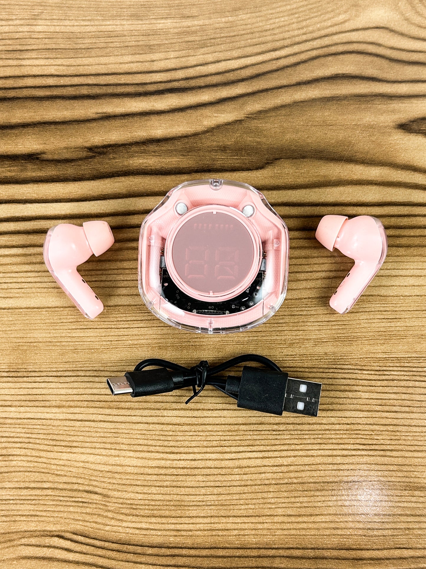 Pink Air 39 Transparent Wireless Stereo Earbuds MA46