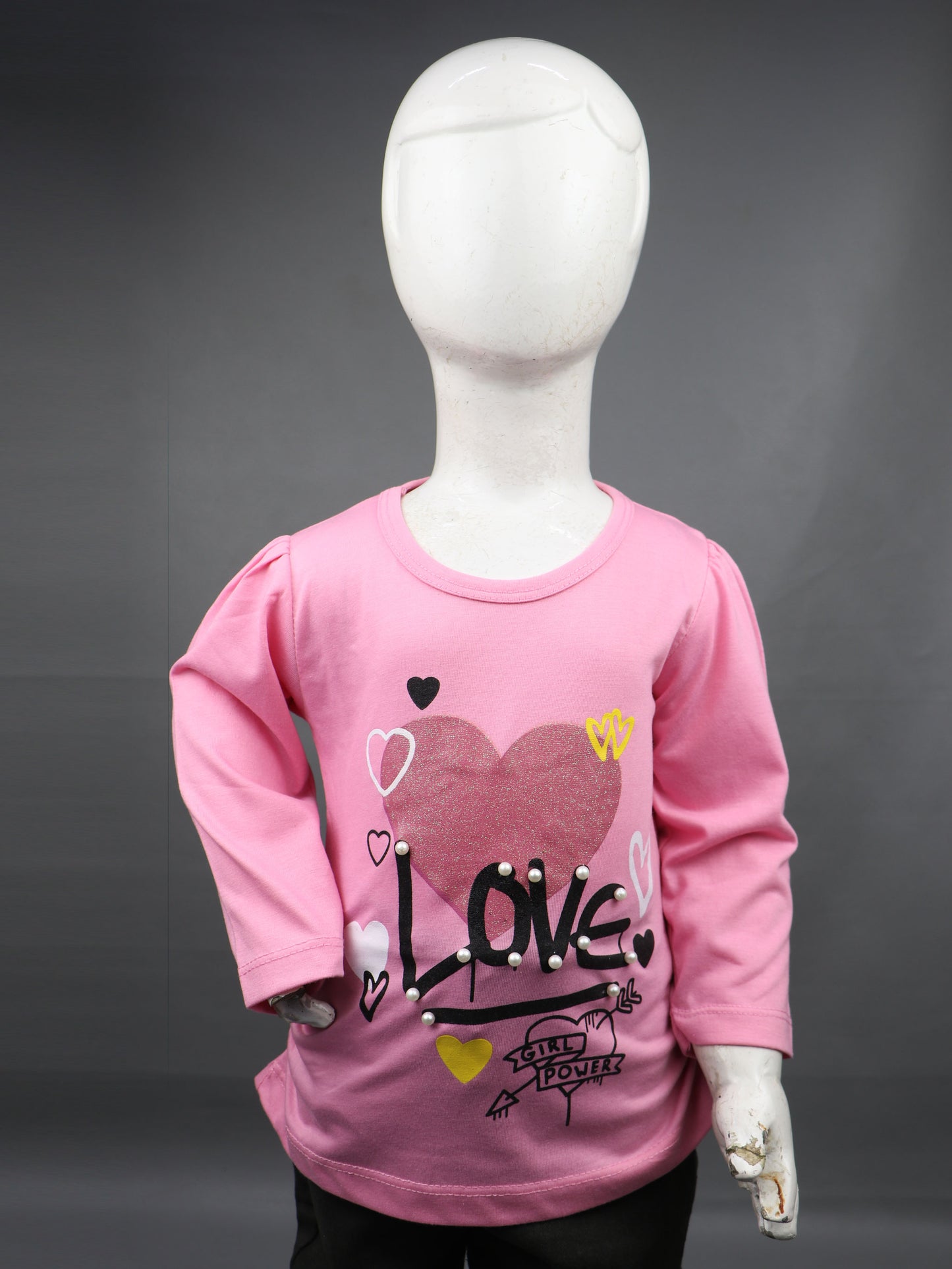 1Yrs - 7Yrs Love Pink T-Shirt For Girls TG GTS18