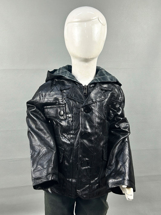 1.5Yrs - 6Yrs Black Leather Jacket For Boys KJ11