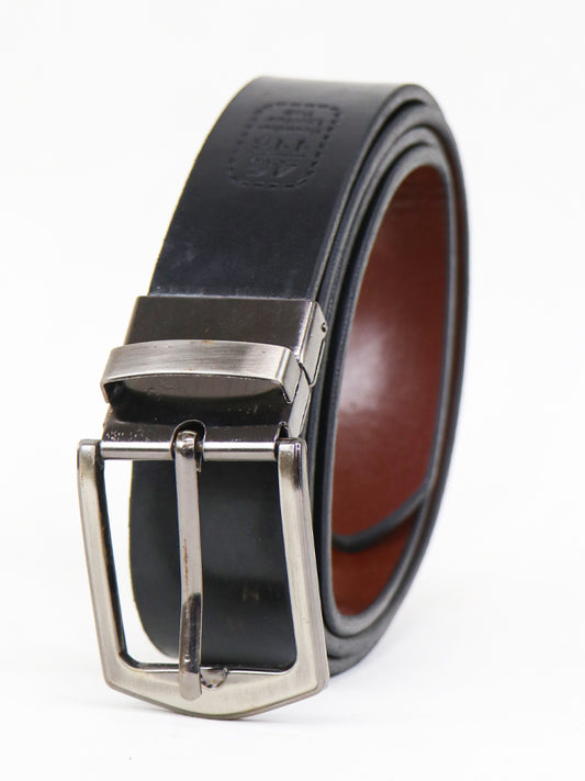 2 in 1 Brown & Black Faux Leather Belt for Men