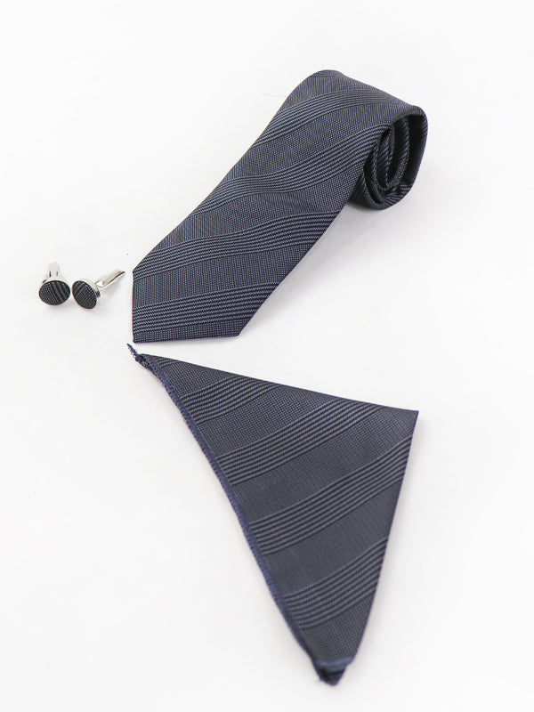 TBS22 3Pcs Tie Gift Box Tie Cuff-Link Pocket Square