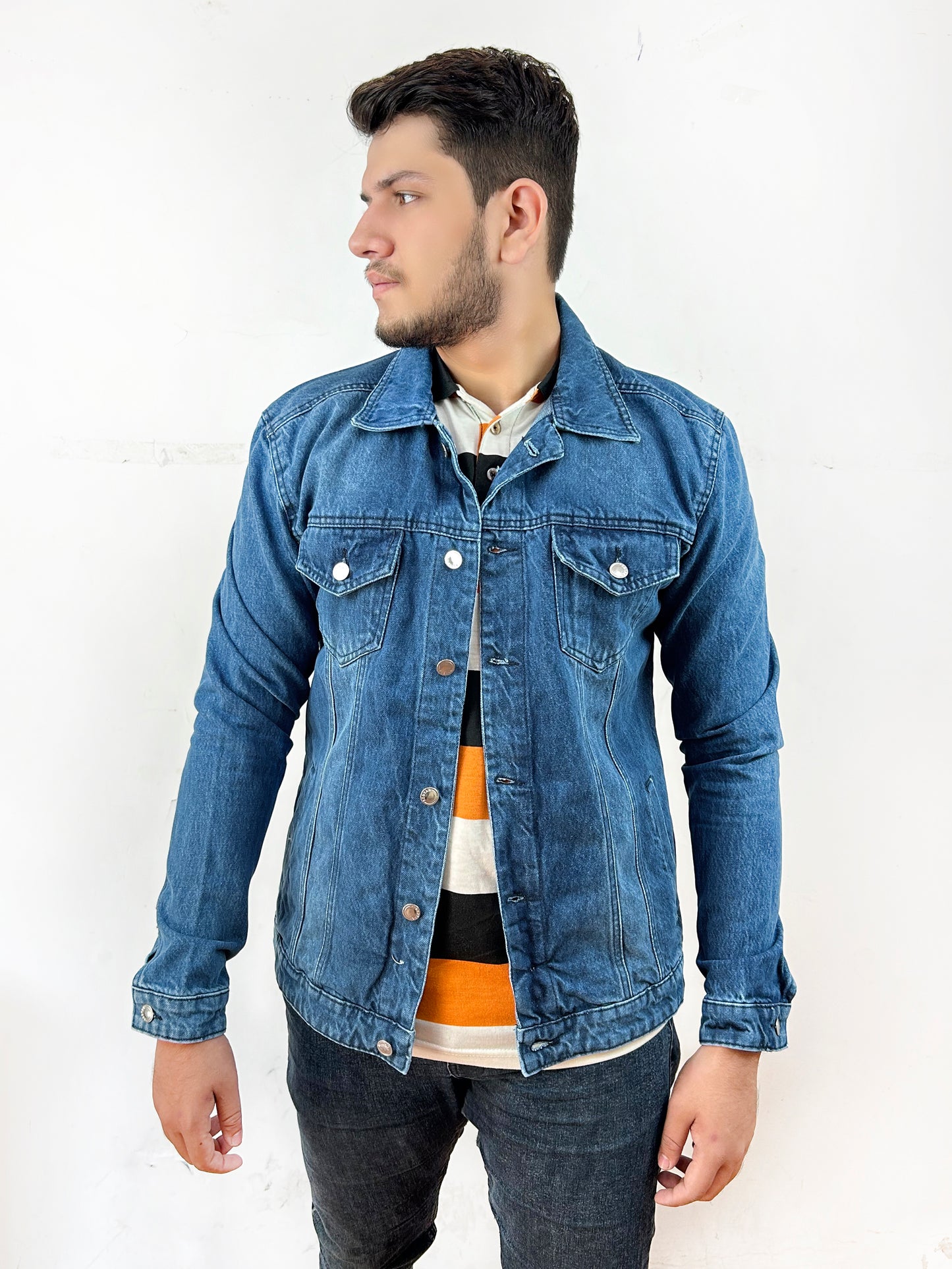 Men's Denim Jacket Faded Blue MJ11