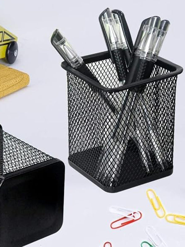 Metal Mesh Pen Holder Multicolor