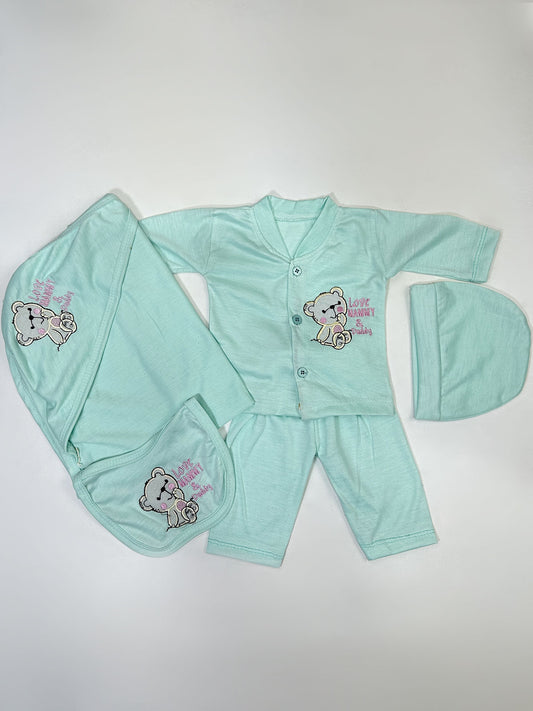 0Mth - 3Mth Green 5Pcs Gift Set For Newborn HG NBGS239