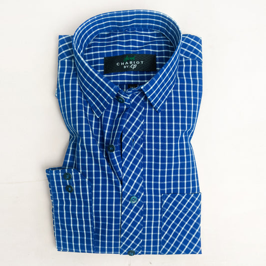 Blue Checks Formal Dress Shirt For Men AN MFS102