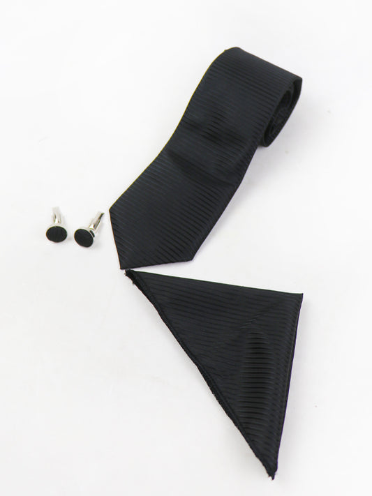 TBS12 3Pcs Tie Gift Box Tie Cuff-Link Pocket Square