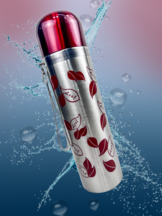 Red Stainless Steel Leave Bottle 500 ML D-67