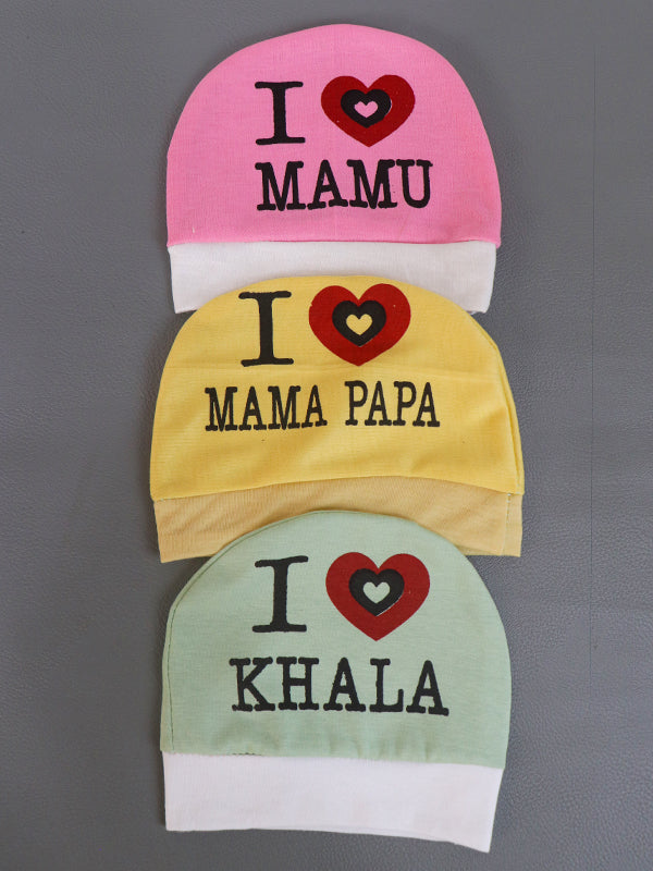 Pack Of 3 Multicolor Cap For Newborn NBC02