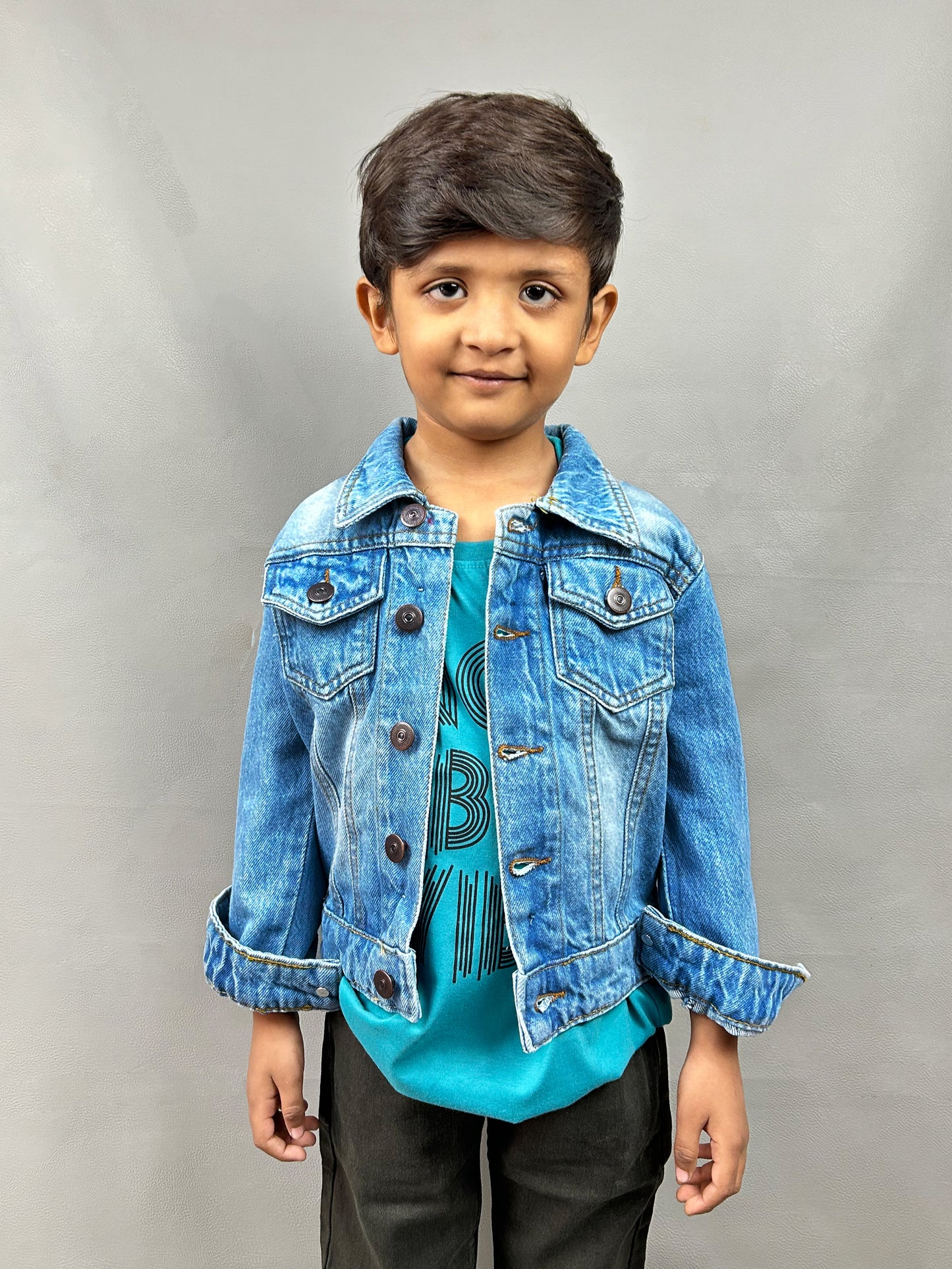 6Mth- 8Yrs RAF Faded Light Blue Denim Jacket For Kids KJ14