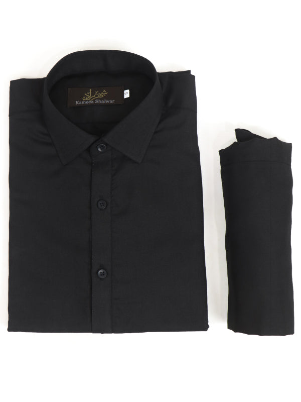 789 Shirt collar Men's Kameez Shalwar Stitched Suit Black