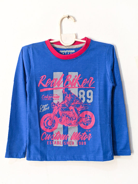 2Y - 9Y Real Biker Blue T-Shirt For Boys BG BTS07