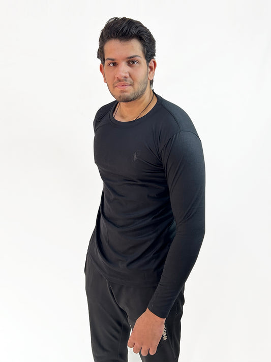 Black Plain Full Sleeves T-Shirt For Men MG MTS93