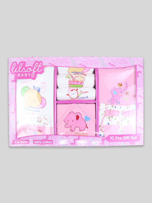 Newborn 10Pcs Gift Set 0Mth - 3Mth Cute Friend Pink