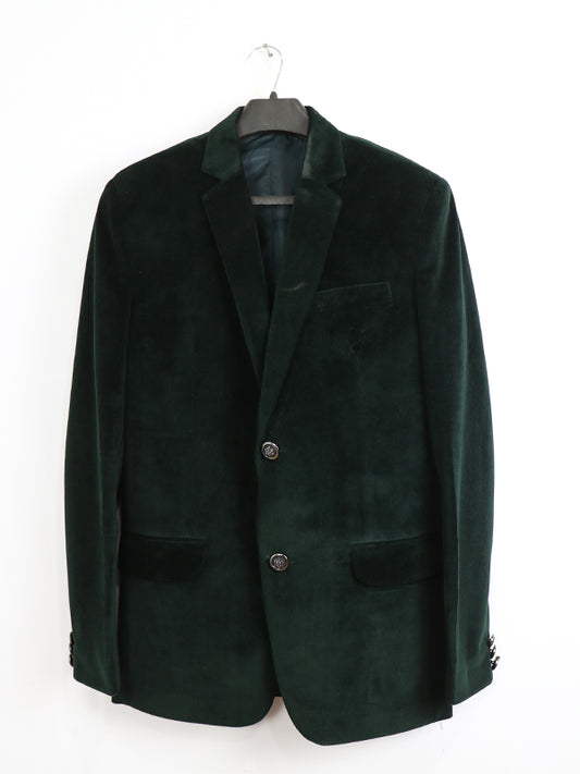 Men's Velvet Corduroy Casual Coat Blazer Green