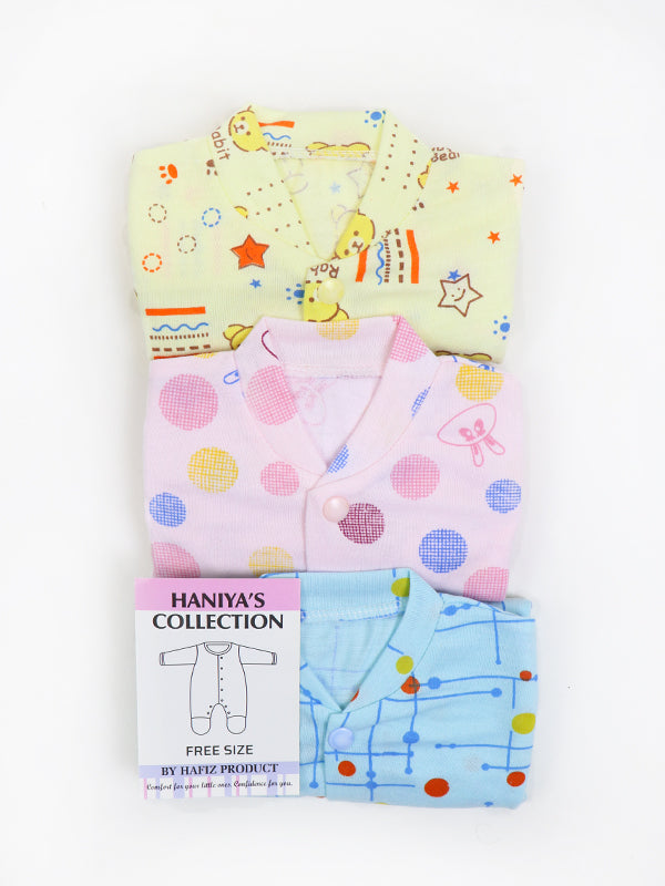 HG Pack of 3 Bodysuit Romper Gift Set 0Mth - 3Mth Multicolor With Booties
