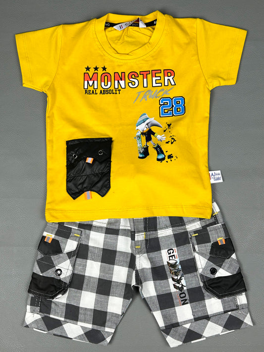 1Yr - 4Yrs Monster Yellow Suit For Kids RZ BS312