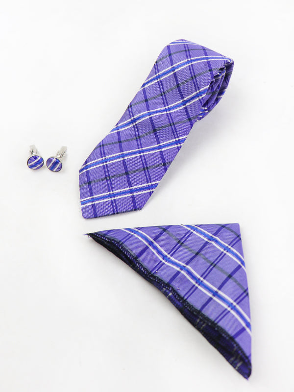 TBS11 3Pcs Tie Gift Box Tie Cuff-Link Pocket Square