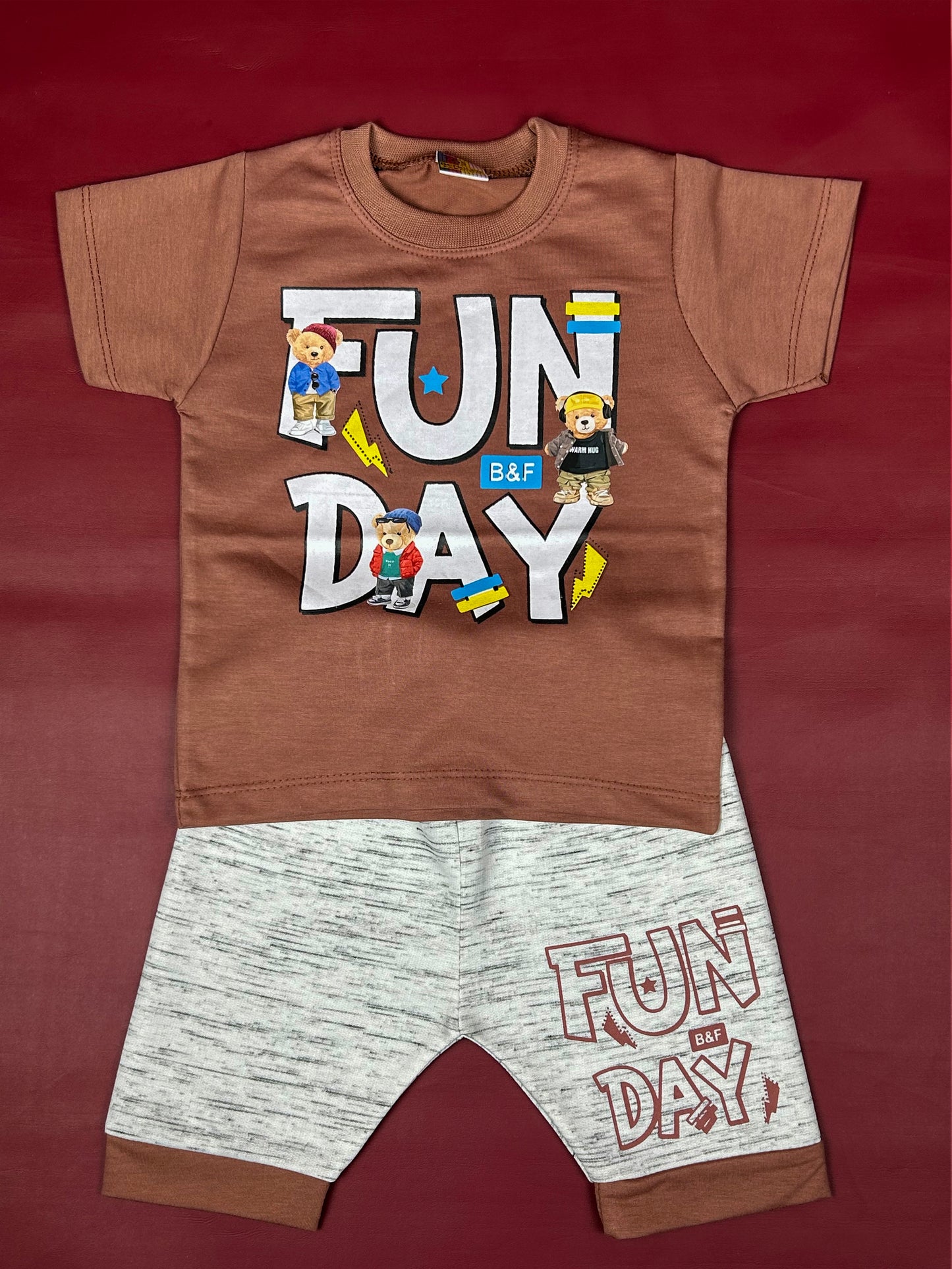 1Yr - 4Yrs Fun Day Brown Suit For Kids BS255