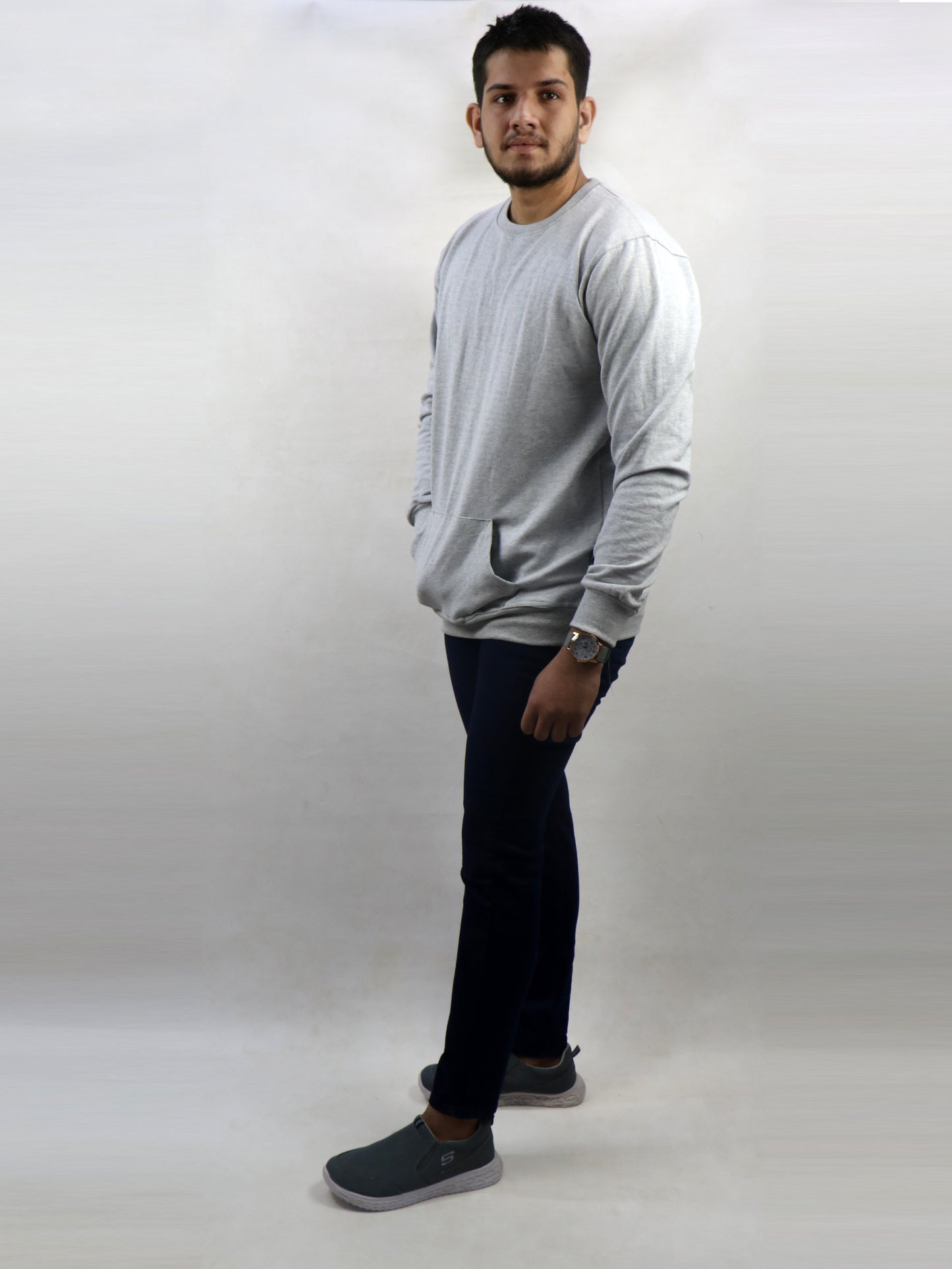 Grey Sweatshirt For Men MSS14