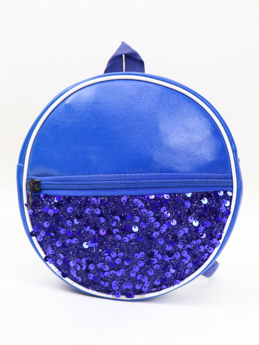 Fancy Round Glitter Bag for Girls Royal Blue