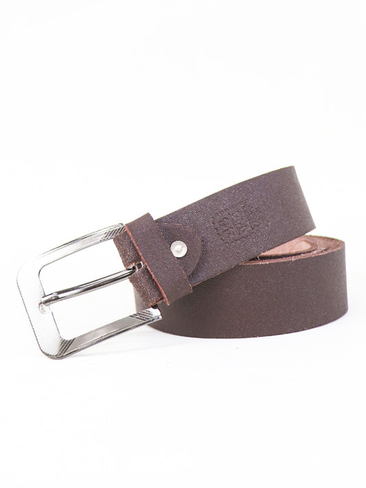 Light Brown Leather Slim Belt