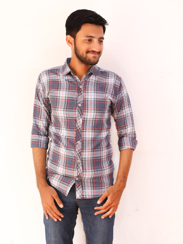 Grey Checks Casual Shirt For Men AZ MCS28