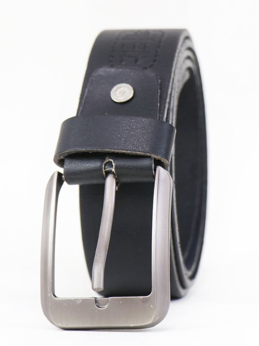 Black Leather Slim Belt