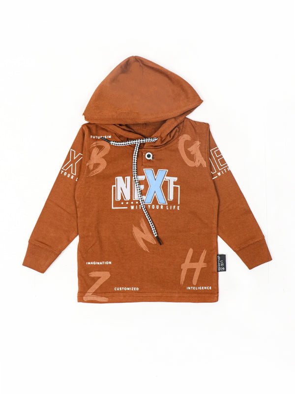 ATT Boys Hooded T-Shirt 1.5 Yrs - 3.5 Yrs Next Brown