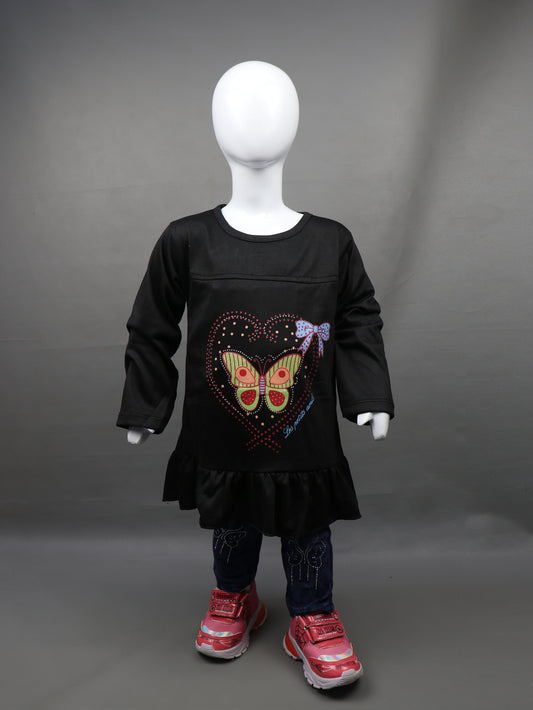 3Yr - 6Yrs Butterfly Black Suit For Girls IC GS103