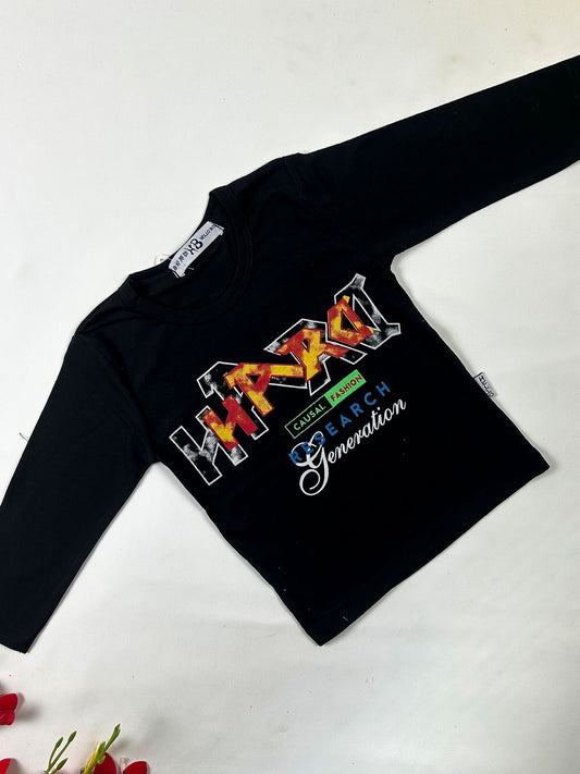 1Yr - 4Yrs Black Hard T-Shirt For Boys BTS159