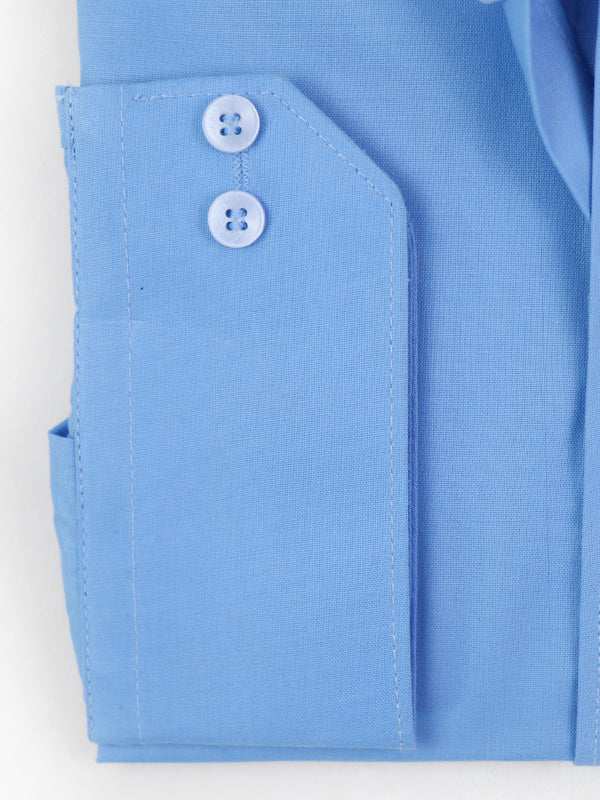 Sky Blue Plain Formal Dress Shirt For Men AZ MFS63