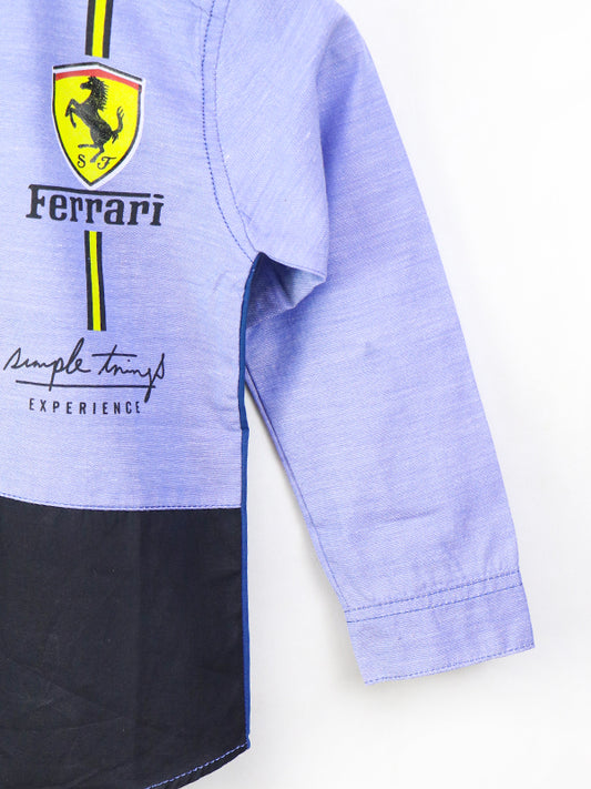 AJ Boys Casual Shirt 4Yrs - 10Yrs Ferrari Dark Blue