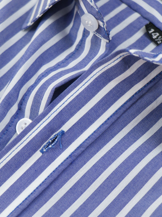MFS22 AN Men's Formal Dress Shirt Blue Lines